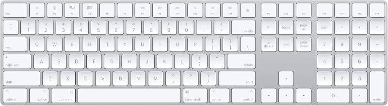 Apple Magic Keyboard with Numeric Keypad: Wireless, Bluetooth, Rechargeable. 